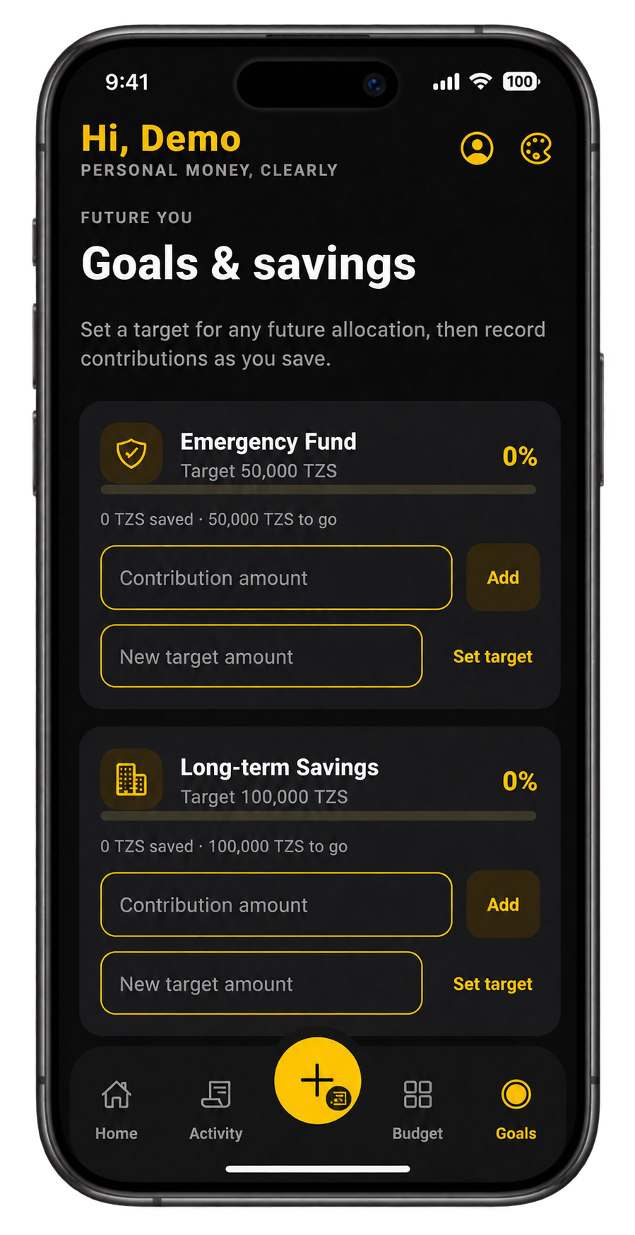 Savings & Goals